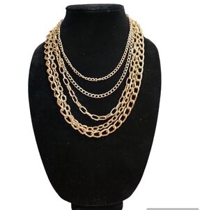 Cookie Lee Five Tier Goldtone Necklace